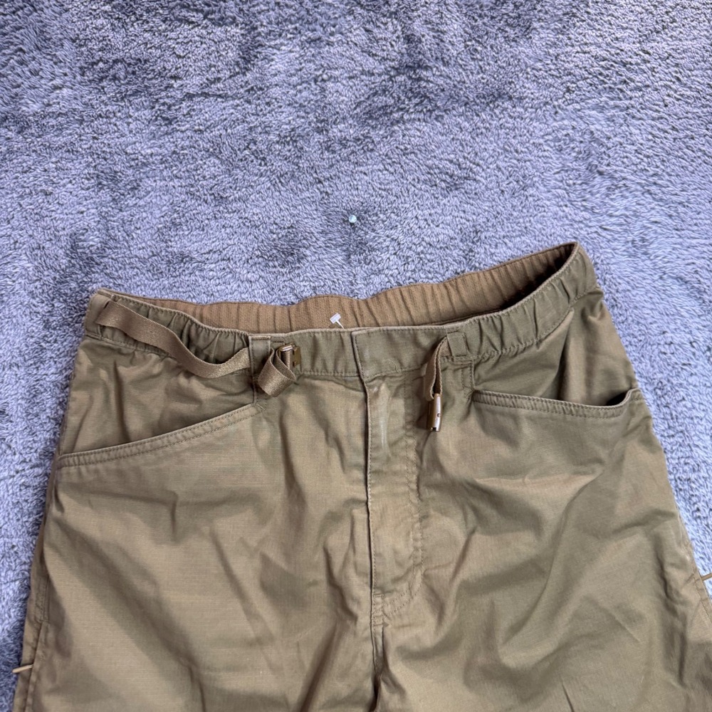 Uniqlo Heattech Lined Ripstop Pants Mens Medium Tan Brown Belted Cargo Trousers - Picture 4 of 8